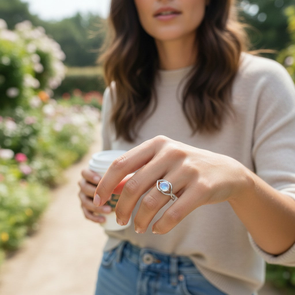 Eternal Moon | Moonstone Infinity Ring