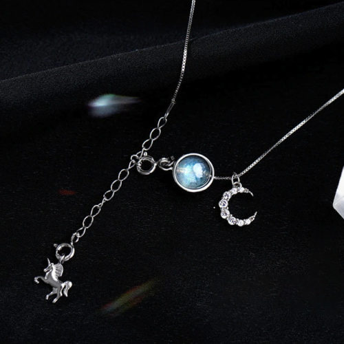 Unicorn & Moon Labradorite Necklace