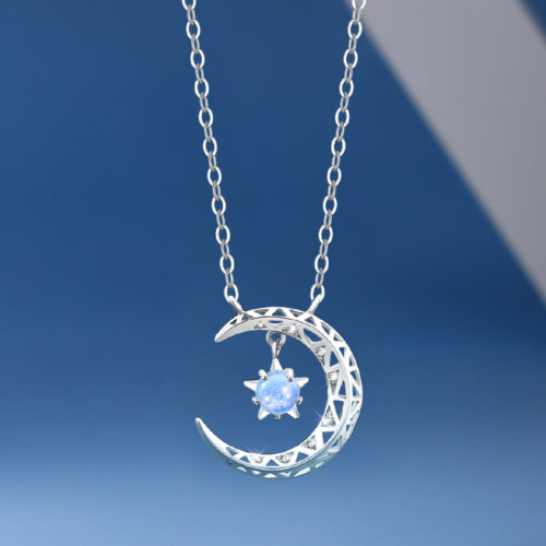 Galaxy Moon Necklace
