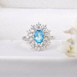 Winter's Glow Blue Topaz Ring