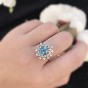 Winter's Glow Blue Topaz Ring