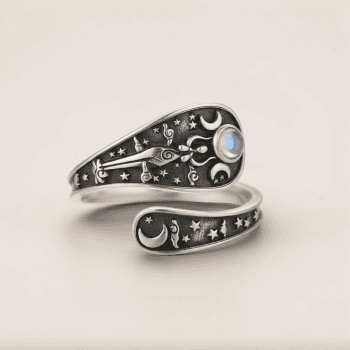 Triple Moon Goddess Ring