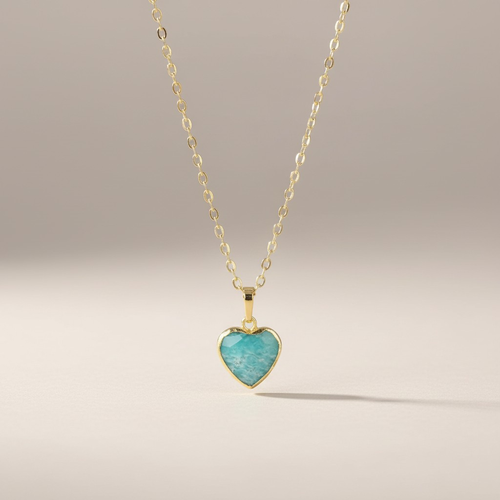 Amazonite Heart Necklace
