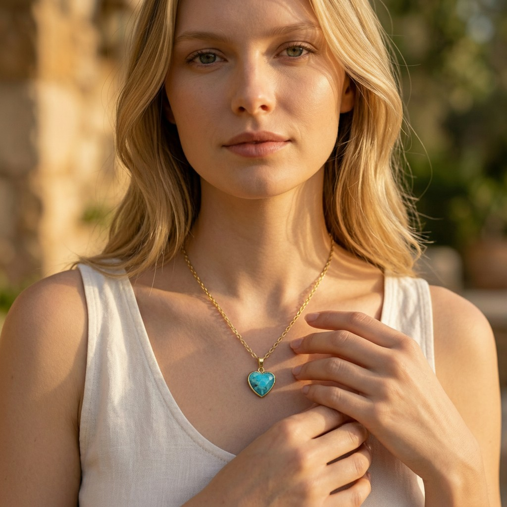 Amazonite Heart Necklace - Image 2