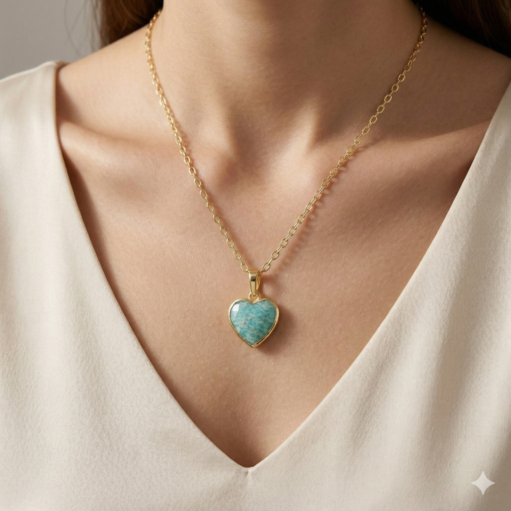 Amazonite Heart Necklace